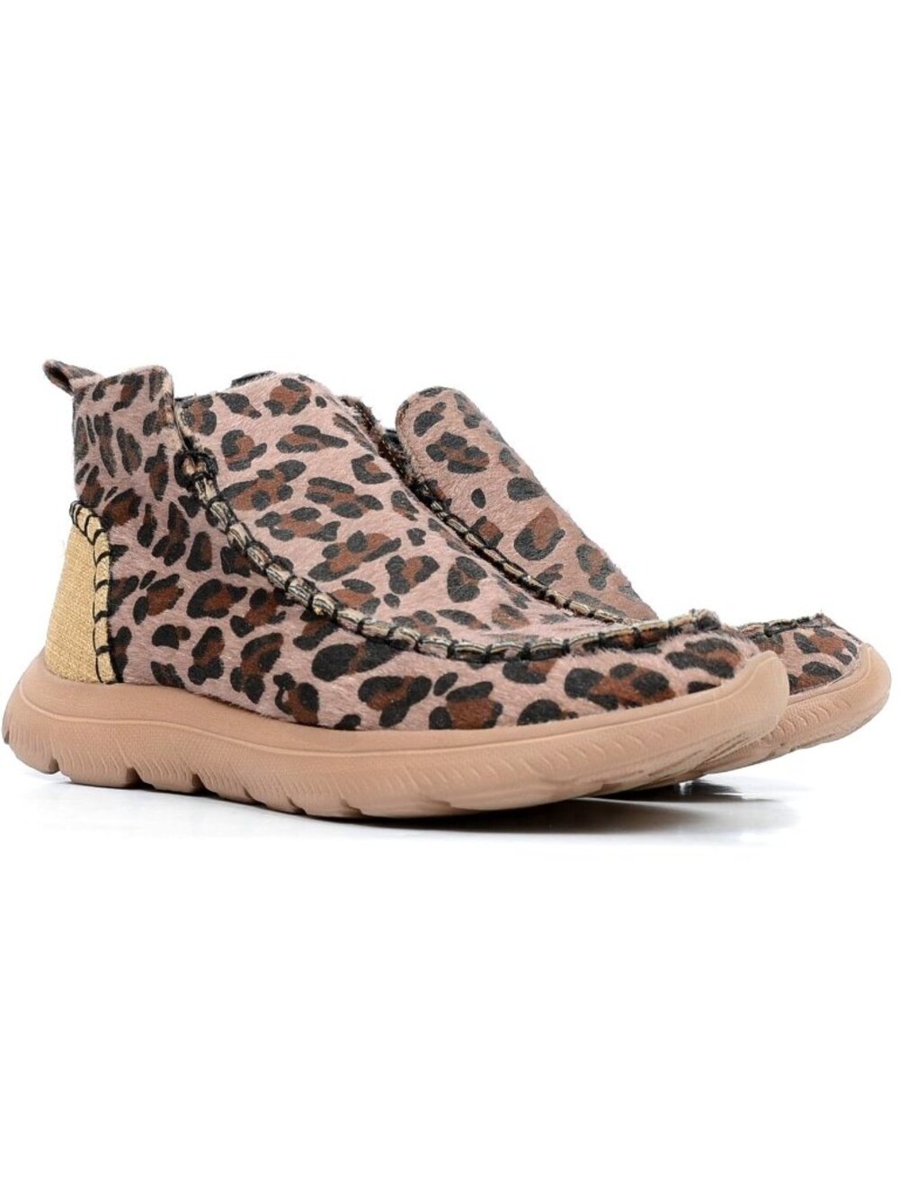 Vintage Leopard Women's 6.5 Animal Print Flat Ankle Slip-On Bootie Sneaker
